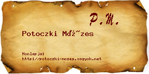 Potoczki Mózes névjegykártya